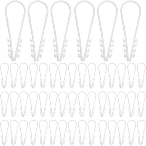 Lot de 100 Cheville à Enfoncer Chevilles Passe-Câble à Enfoncer Pour Câble Clips De Fil Matériel En Plastique Souple Longueur Pour Fixation Béton Brique Blanc