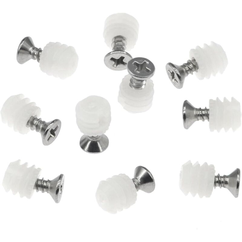 Lot de 100 Chevilles en Plastique avec Vis, Chevilles D'extension de Charnière