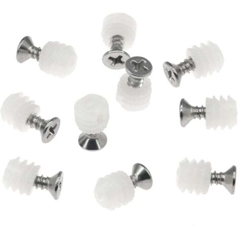 Lot de 100 Chevilles en Plastique avec Vis Chevilles D'extension de Charnière（4x10mm）
