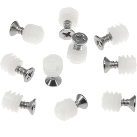 Lot de 100 Chevilles en Plastique avec Vis Chevilles D\'extension de Charnière（4x10mm）