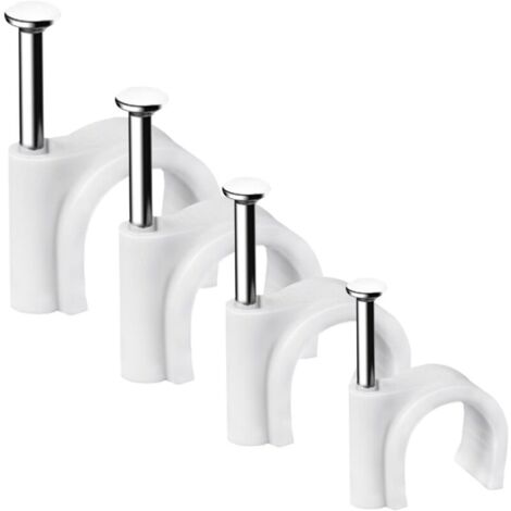 Lot de 100 clips de câble ronds solides et durables, Attache Câble, Range Câble, Fixation Câble électrique, Clips Câble, Pour ranger les câbles