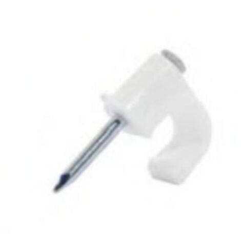 Lot de 100 clips de fixation 9 mm - Blanc - Chacon