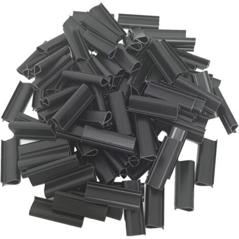 Lot de 100 clips de fixation brise-vue pour rails à clipser de 4,2 cm pour bandes brise-vue pour panneaux grillagés doubles Jardin Rails à clipser pour la fixation (Anthracite)