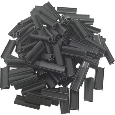 Lot de 100 clips de fixation brise-vue pour rails à clipser de 4,2 cm pour bandes brise-vue pour panneaux grillagés doubles Jardin Rails à clipser pour la fixation (Anthracite)