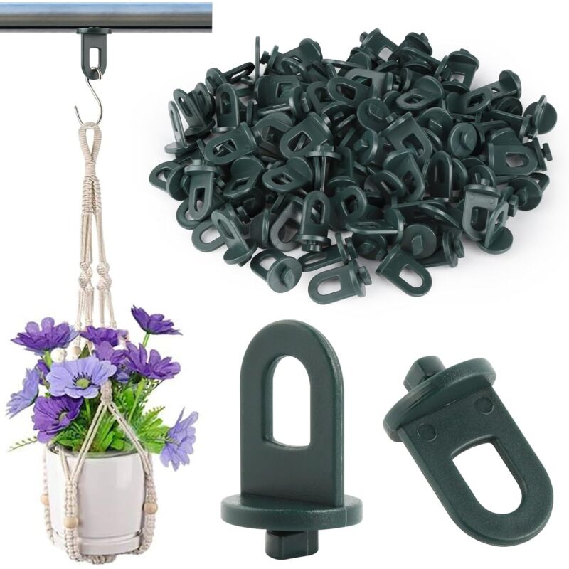 Lot de 100 Clips de Serre Œillets Stables Avec Grande Capacité de Charge Dispositifs de Suspension en Plastique Accessoires pour Rideau de Plantes