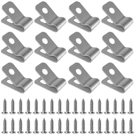 Lot de 100 clips pour clôture en fil de fer avec vis, en acier inoxydable résistant à la rouille, pour câbles de calibre 12 à 16. Accessoires de jardin.