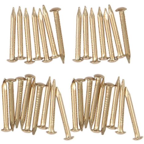 Lot de 100 clous à tête ronde en laiton de 18 mm pour meubles, petites charnières, boîtes décoratives (laiton) - 1,80 x 0,28 x 0,28 cm - Voir photo