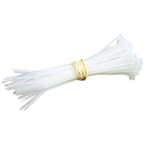 Lot de 100 colliers de câblage blanc long. 250x4.8mm -Tibelec
