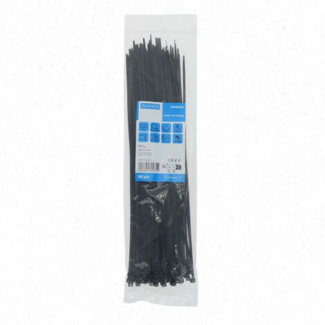 Lot de 100 colliers de câble 4.8 x 370mm Noir - SIANCE