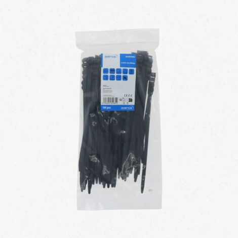 Lot de 100 colliers de câble à double tête de serrage 8.6 x 265mm Noir - SIANCE