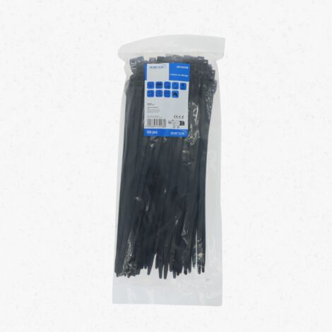 Lot de 100 colliers de câble à double tête de serrage 8.6 x 360mm Noir - SIANCE