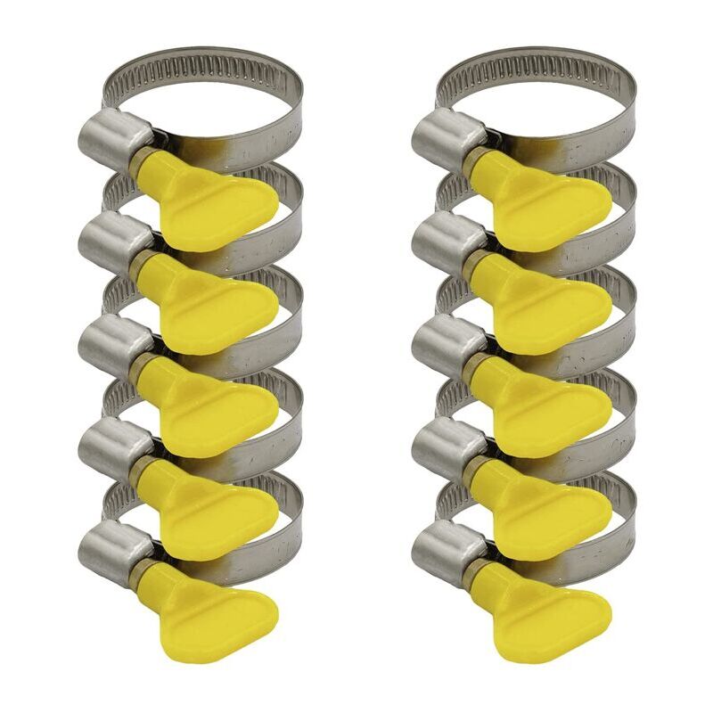 Lot de 100 colliers de serrage en acier inoxydable de qualité industrielle - 25-38 mm -Pour tuyau de piscine, filtre à sable, étang et tuyau