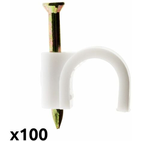 Lot de 100 crochets de fixation Ø10mm - Blanc - Zenitech