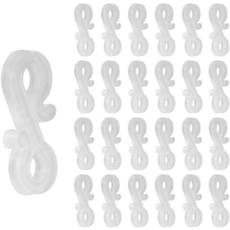 Lot de 100 Crochets de Gouttière Translucides – Clips Plastique pour Guirlandes Lumineuses Extérieures Noël, Fête, Halloween