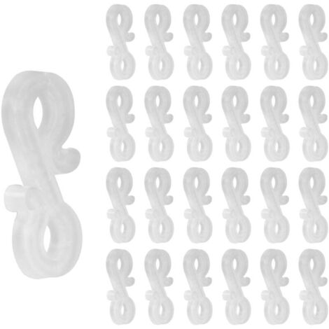 Lot de 100 Crochets de Gouttière Translucides – Clips Plastique pour Guirlandes Lumineuses Extérieures Noël, Fête, Halloween