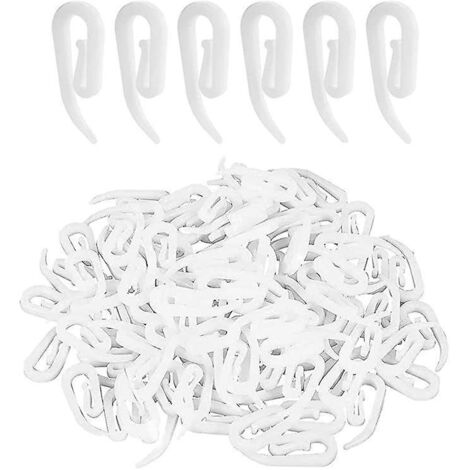 lot De 100 Crochets  Rideaux En Plastique, Crochets  Rideaux En Plastique - Rails  Rideaux, Crochets Pour Douche/fentre/rail