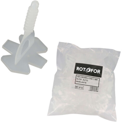 Lot de 100 croisillons HI-FIX auto-nivelant pour carreaux de 2 à 20 mm - pro carrelage - 3 mm