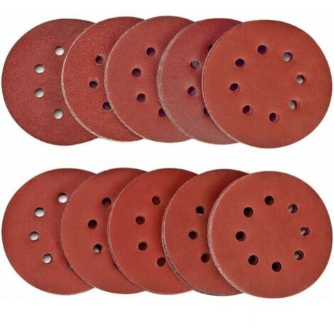 Lot de 100 disques abrasifs 40/80/120/180/320/400/600/800/1500/2000 disques abrasifs taille 125 mm Idéal pour le meulage/polissage/dérouillage