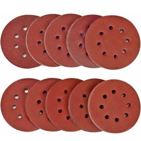 Lot de 100 disques abrasifs 40/80/120/180/320/400/600/800/1500/2000 disques abrasifs taille 125 mm Idéal pour le meulage/polissage/dérouillage