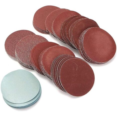 Lot de 100 disques abrasifs de 7,6 cm, grain 80 à 3000, papier abrasif pour ponceuse sèche et humide pour bois, métal, miroir, bijoux, voiture