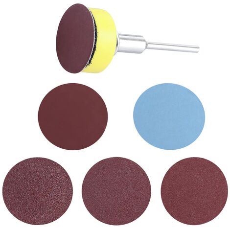 Lot de 100 Disques Abrasifs de Ponçage Ronds 25mm, Papier Verre Auto-adhésif de Grain 100 180 240 1500 3000 Papier Abrasif avec Pad Plateau de Support pour Meulage Polissage THISNDE