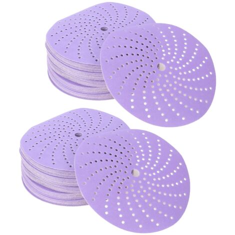 Lot de 100 disques abrasifs en céramique à trous multiples avec dos auto-agrippant pour ponceuse orbitale aléatoire, 15 cm, grain 600
