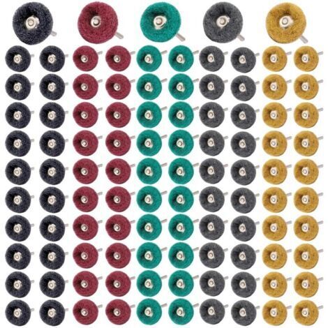 Lot de 100 disques de polissage abrasifs, 2,5 cm, pour outil rotatif Proxxon Dremel, tige 1/8