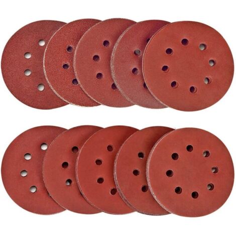 Lot de 100 disques de ponçage 150 mm, papier de verre 40/80/120/180/320/600/800/1000/1500/2000 (10 disques par taille de grain)