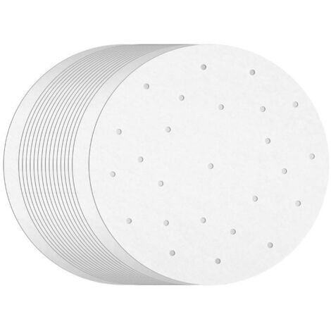Lot de 100 doublures de cuisson à la vapeur en bambou pour friteuse à air, en papier sulfurisé perforé et blanchi de 10 pouces