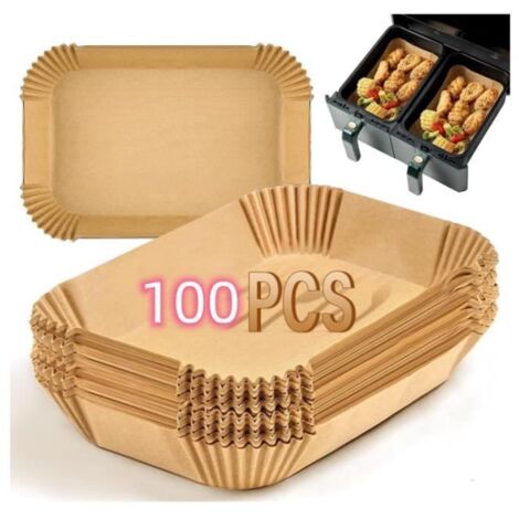 Lot de 100 doublures de friteuse à air comprimé pour Air Fryer , friteuse à air Accessoires,parchemin jetable, compatible avec