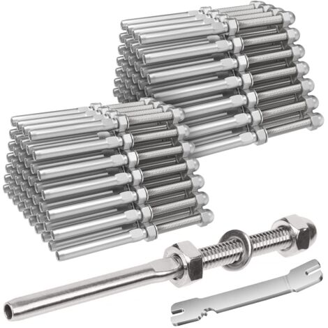 Lot de 100 embouts filetés de 1/8" pour garde-corps de terrasse, en acier inoxydable T316, pour poteaux en bois/métal de 2"x2".