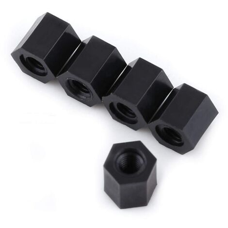 Lot de 100 entretoises filetées M3 femelle vers M3 femelle hexagonale 8 mm 10 mm 12 mm 15 mm nylon noir (8 mm)