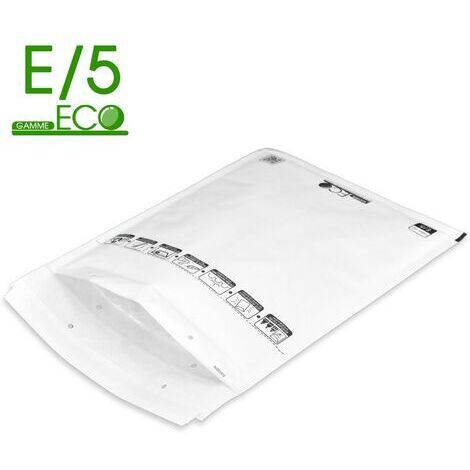 Lot de 100 enveloppes à bulles ECO E/5 220x260 mm – Papier kraft 80 g/m² – Film bulles polyéthylène 50-55 microns – Pour envois fragiles – Enveloppebulle
