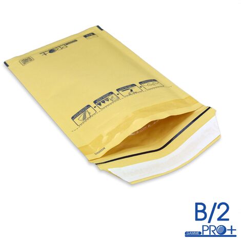 Lot de 100 Enveloppes à bulles PRO MARRON B/2 format 110x215 mm