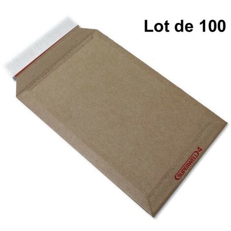Lot de 100 Enveloppes Carton Ultra Résistantes (250 x 350 x 35 mm) Protection Inégalée