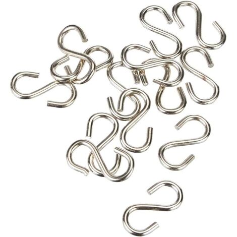 Lot de 100 esses égales, Acier zingué, Diam. 34 mm, Ouverture 9 mm, Suspension, Économique, Fixation Simple, Rapidité d'Utilisation, Crochet en Forme de S
