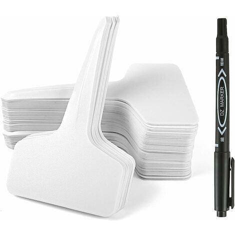 Lot de 100 Etiquettes de Plantes T-Type en Plastique pour Fleur Légumes Graine Jardin Pépinière