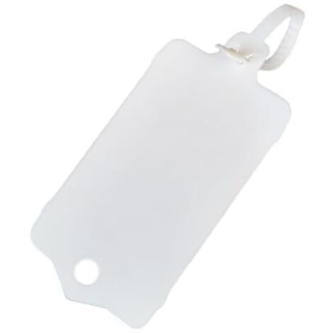 Lot de 100 étiquettes vierges réutilisables en plastique - 3,7 x 6,3 cm - Sangle d'étanchéité dentelée avec grande étiquette en plastique - Étanche - Pour écrire sur une étiquette (blanc, 100 pièces)