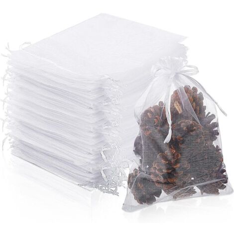 Lot de 100 filets blancs pour arbres fruitiers (15 x 20 cm), filets pour protéger les fruits, sacs réutilisables en organza