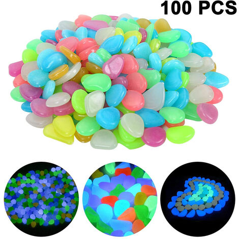 Lot De 100 Galets De Jardin Phosphorescents, Pierres Lumineuses Pour Décoration Extérieure/Intérieure, Jardin, Pelouse, Aquarium, Aquarium, Allée, Allée, Allée, Solaire