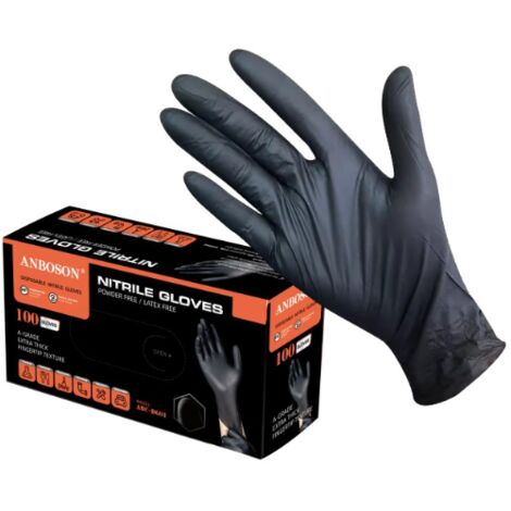 Lot de 100 gants en nitrile d'épaisseur de plus au doigt que 3,5 g, sans poudre sans latex pour mécaniques, tatoueurs, restauration,jetables (XL)