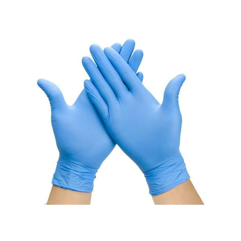 Lot de 100 gants jetables en nitrile, sans latex, sans poudre, pour mécanicien, automobile, nettoyage ou tatouage, M,