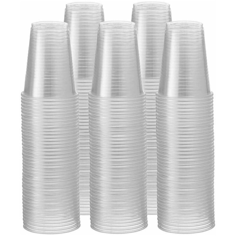 Lot de 100 gobelets jetables transparents en plastique épais de 20 cl (7 oz), neufs.