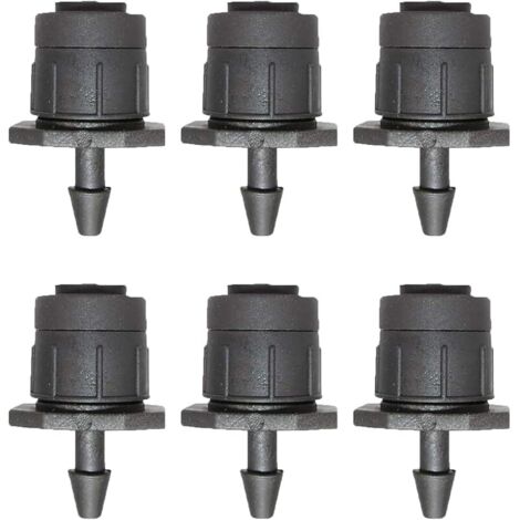 Lot de 100 goutteurs d'irrigation réglables - Micro pulvérisation à 360 degrés - Motif cercle complet - Système d'arrosage goutte à goutte - Noir