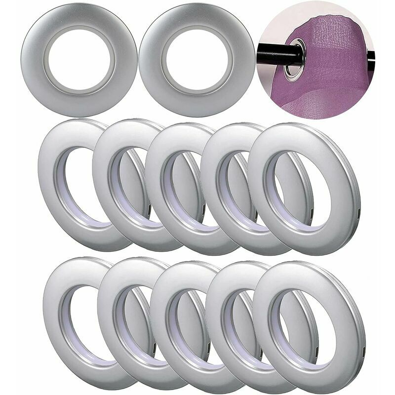 Lucky-88 - Lot de 100 œillets ronds en plastique pour rideau de fenêtre, salle de bain, porte de douche