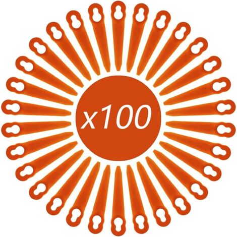 Lot de 100 Lames Compatible pour Coupe Bordure Stihl PolyCut 2-2 PolyCut 3-2, FSA 45 FSA 57 FSE 52, Lames en Plastique pour Coupe Bordure Stihl sans Fil