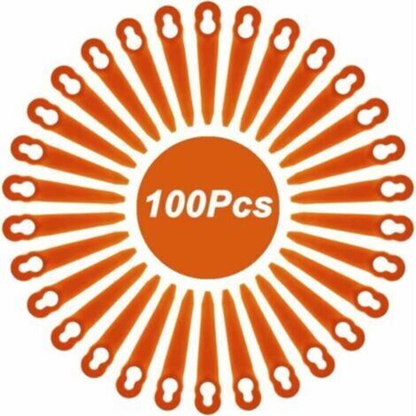 Lot de 100 Lames Compatible pour Coupe Bordure Stihl PolyCut 2-2 PolyCut 3-2, FSA 45 FSA 57 FSE 52, Lames en Plastique pour Coupe Bordure Stihl sans Fil H166