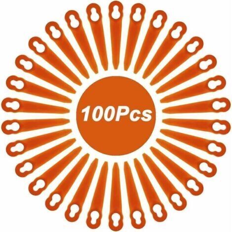 Lot de 100 Lames Compatible pour Coupe Bordure Stihl PolyCut 2 2 PolyCut 3 2, FSA 45 FSA 57 FSE 52, Lames en Plastique pour Coupe Bordure Stihl sans Fil H166