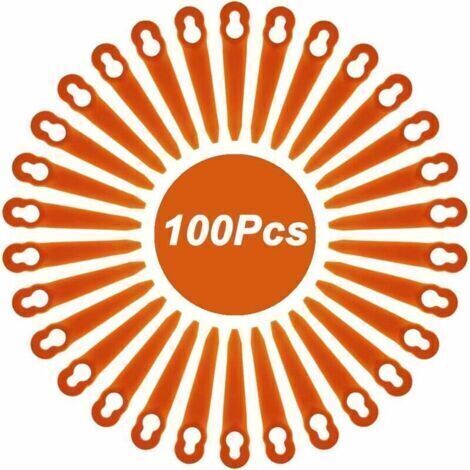 Lot de 100 Lames Compatible pour Coupe Bordure Stihl PolyCut 2 2 PolyCut 3 2, FSA 45 FSA 57 FSE 52, Lames en Plastique pour Coupe Bordure Stihl sans Fil H166