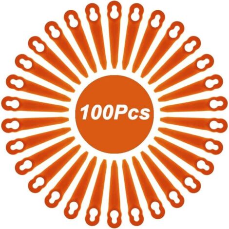 Lot de 100 Lames Compatible pour Coupe Bordure Stihl PolyCut 2-2 PolyCut 3-2, FSA 45 FSA 57 FSE 52, Lames en Plastique pour Coupe Bordure Stihl sans Fil H166